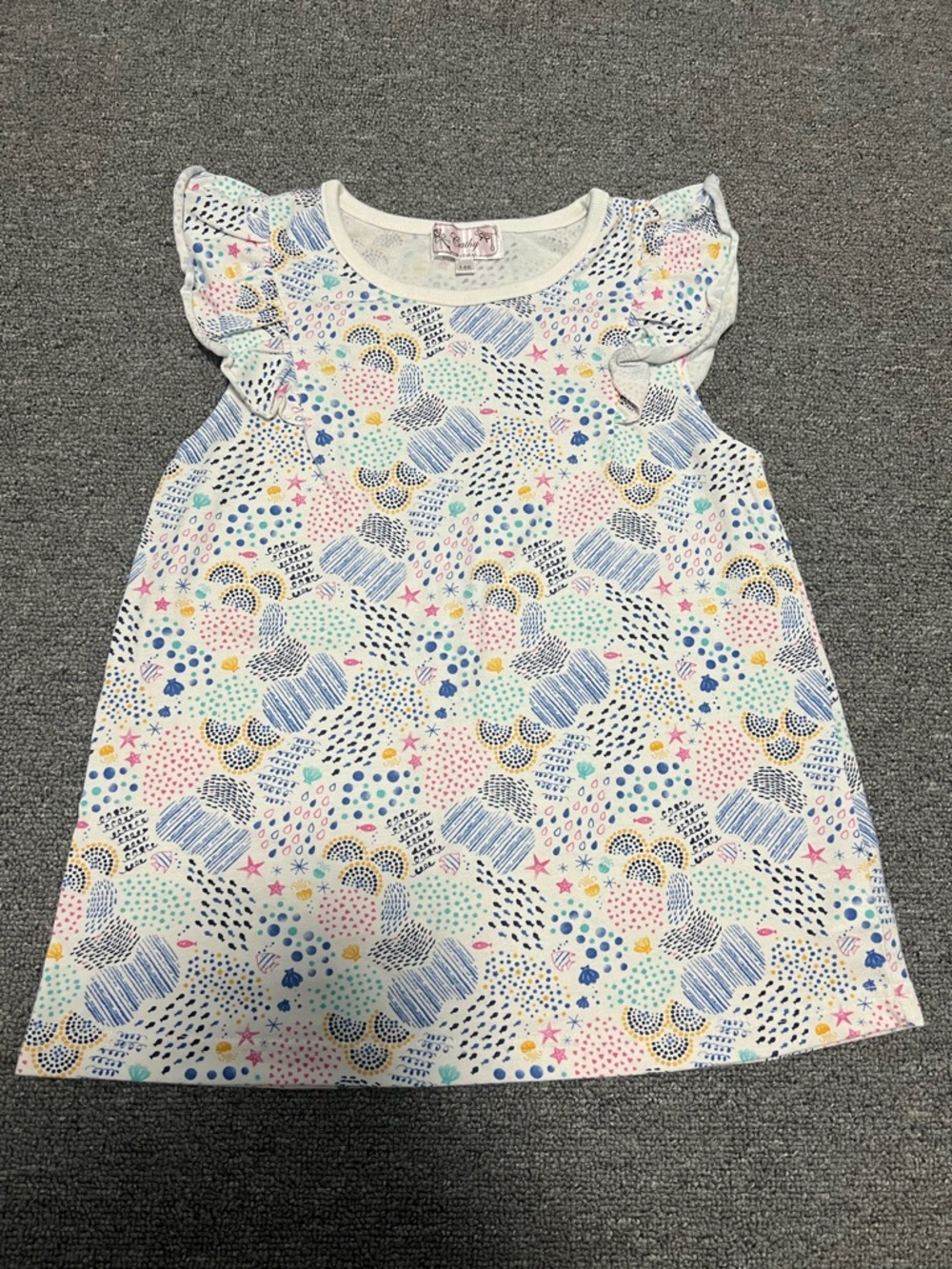 Girls' Short Sleeve Flutter Tee - Multi Color